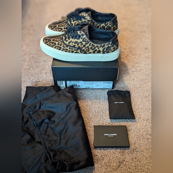 Saint Laurent Venice Low Top Leopard Sneakers 38.5 - Picture 4 of 10